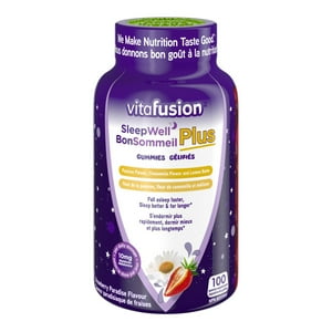 Vitafusion SleepWell Plus Gummies - Melatonin Gummy Supplement, Helps Improve Sleep Quality, Minimizes the Effects of Jetlag, Re-set Sleep-Wake Cycle, 10 g of Melatonin per Serving, 100 Count