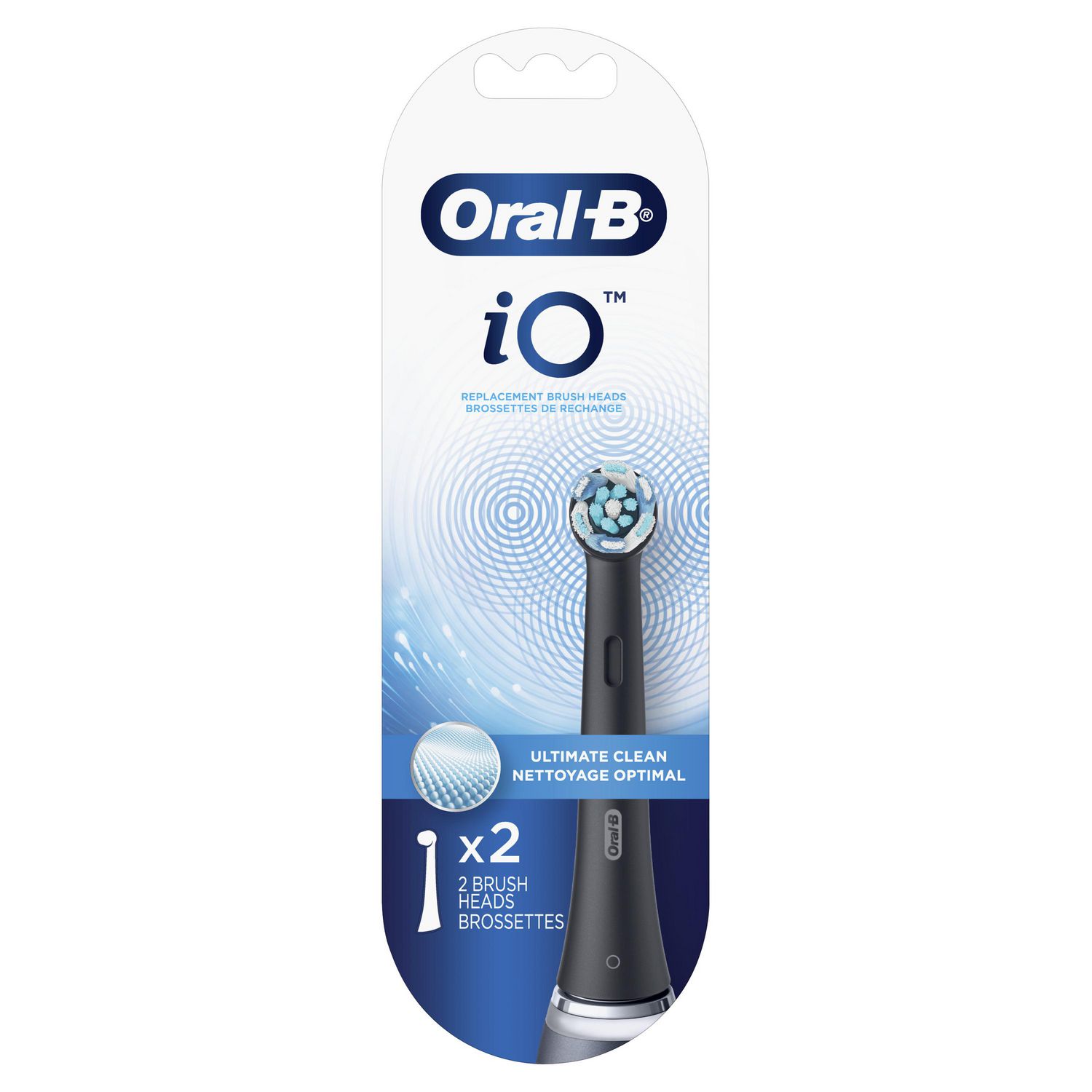 Oral-B iO Ultimate Clean Replacement Brush Heads, Black, 2 count 