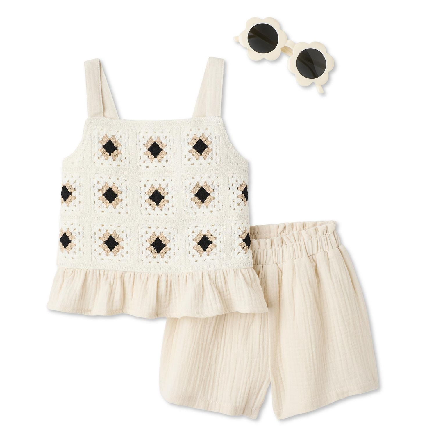 George Toddler Girls' Three Piece Crochet Top Set