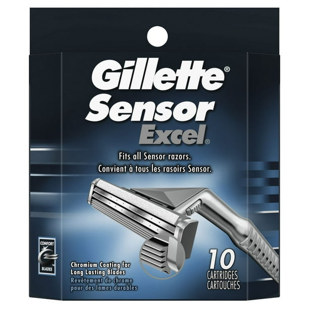 Cartouches de rechange pour rasoir pour hommes Gillette Sensor Excel 10 cartouches