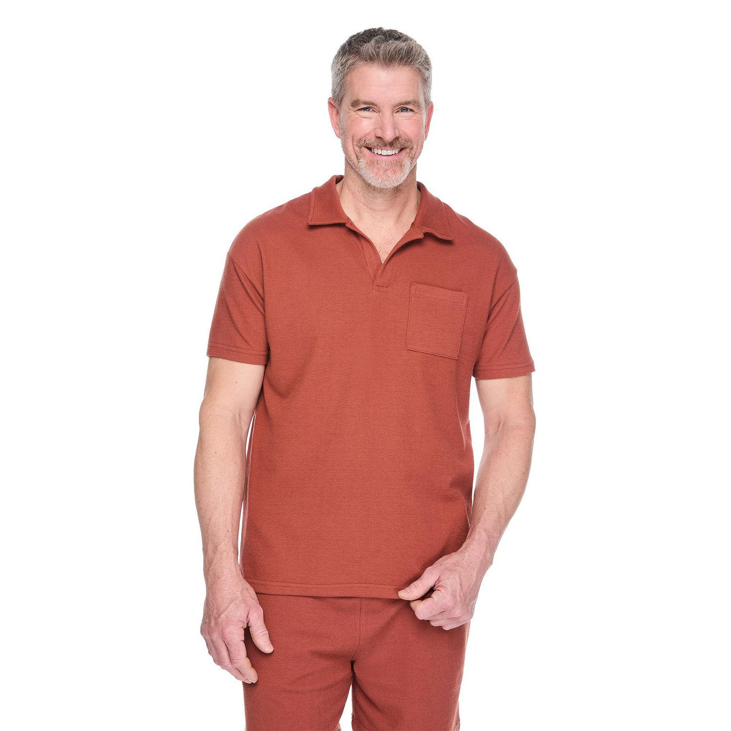 Polo à col Johnny texturé George pour hommes