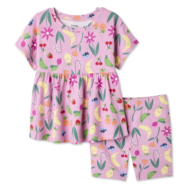 Ensemble 2 pièces avec haut à ourlet basque George pour petites filles