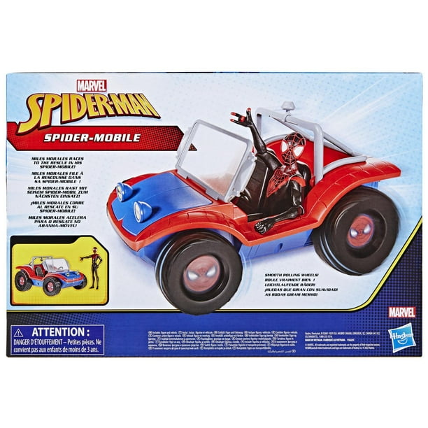 Marvel Spider-Man, Spider-Mobile, véhicule avec figurine Miles Morales à  l'échelle de 15 cm, jouets Marvel pour enfants, à partir de 4 ans 