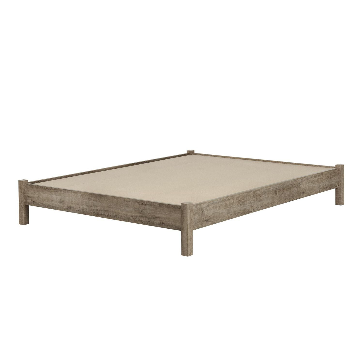 South Shore Munich Weathered Oak Queen Platform Bed Walmartca - south shore munich weathered oak queen platform bed walmartca -