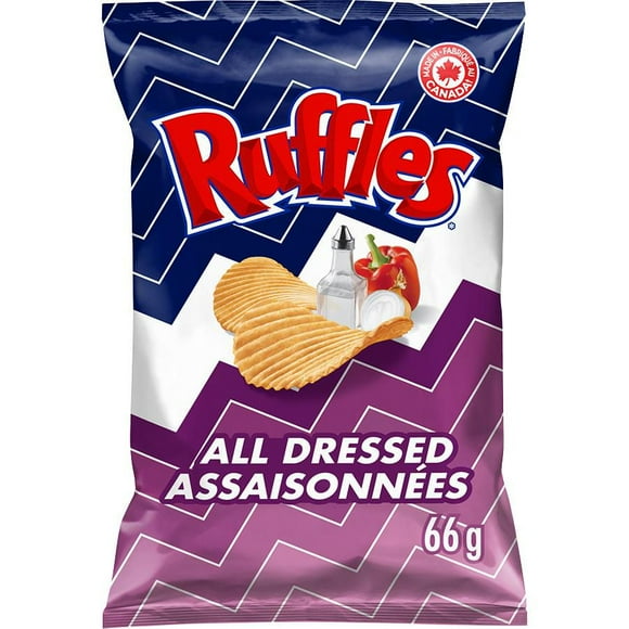 Ruffles All Dressed Flavoured Potato Chips, 66 g.