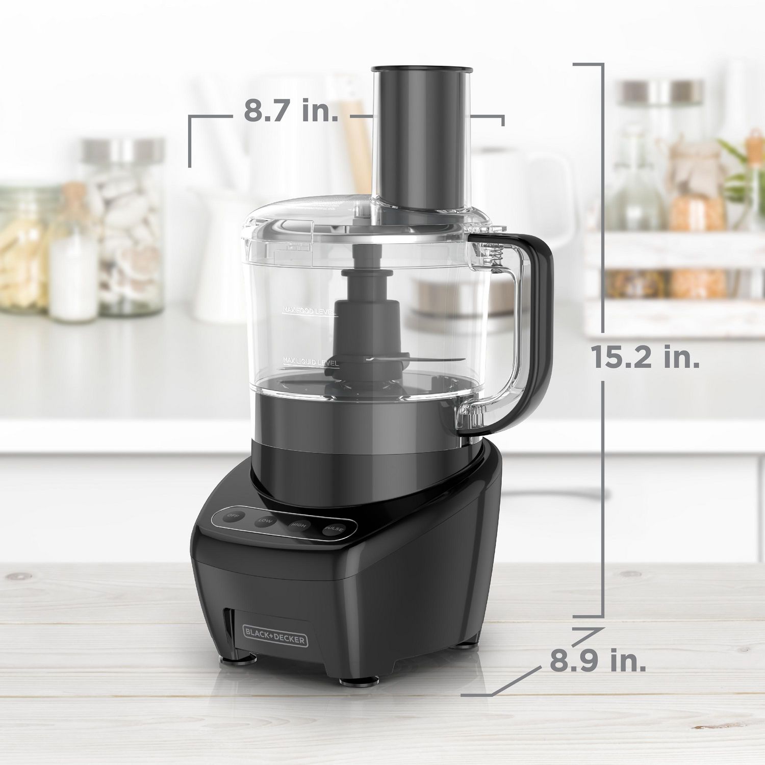 BLACK DECKER Easy Assembly 8 Cup Food Processor Black FP4200BC