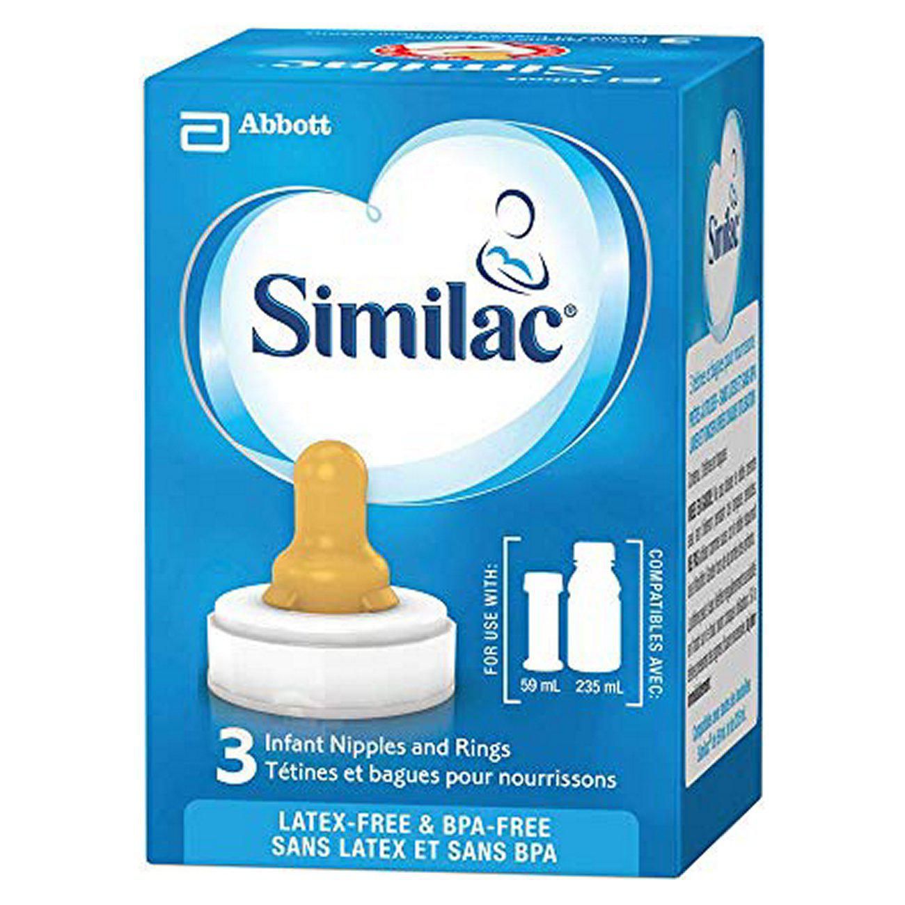 Similac Infant Formula Standard Flow Nipple and Ring, For Use with