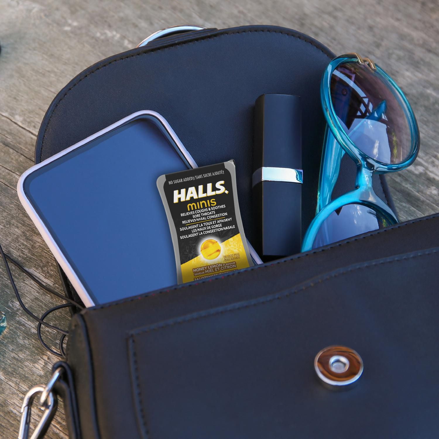 Halls mini, sans sucre ajouté, pastilles à saveur de miel et citron, mentho-lyptus 24 Pastilles