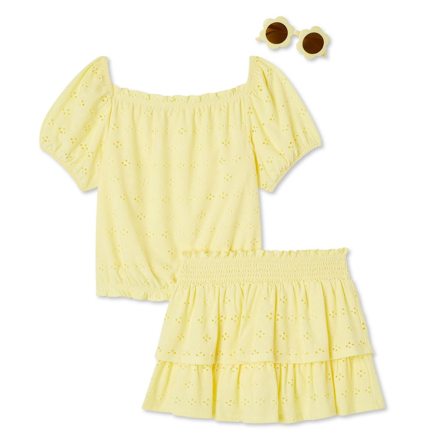 George Girls' Eyelet Skirt 3-Piece Set