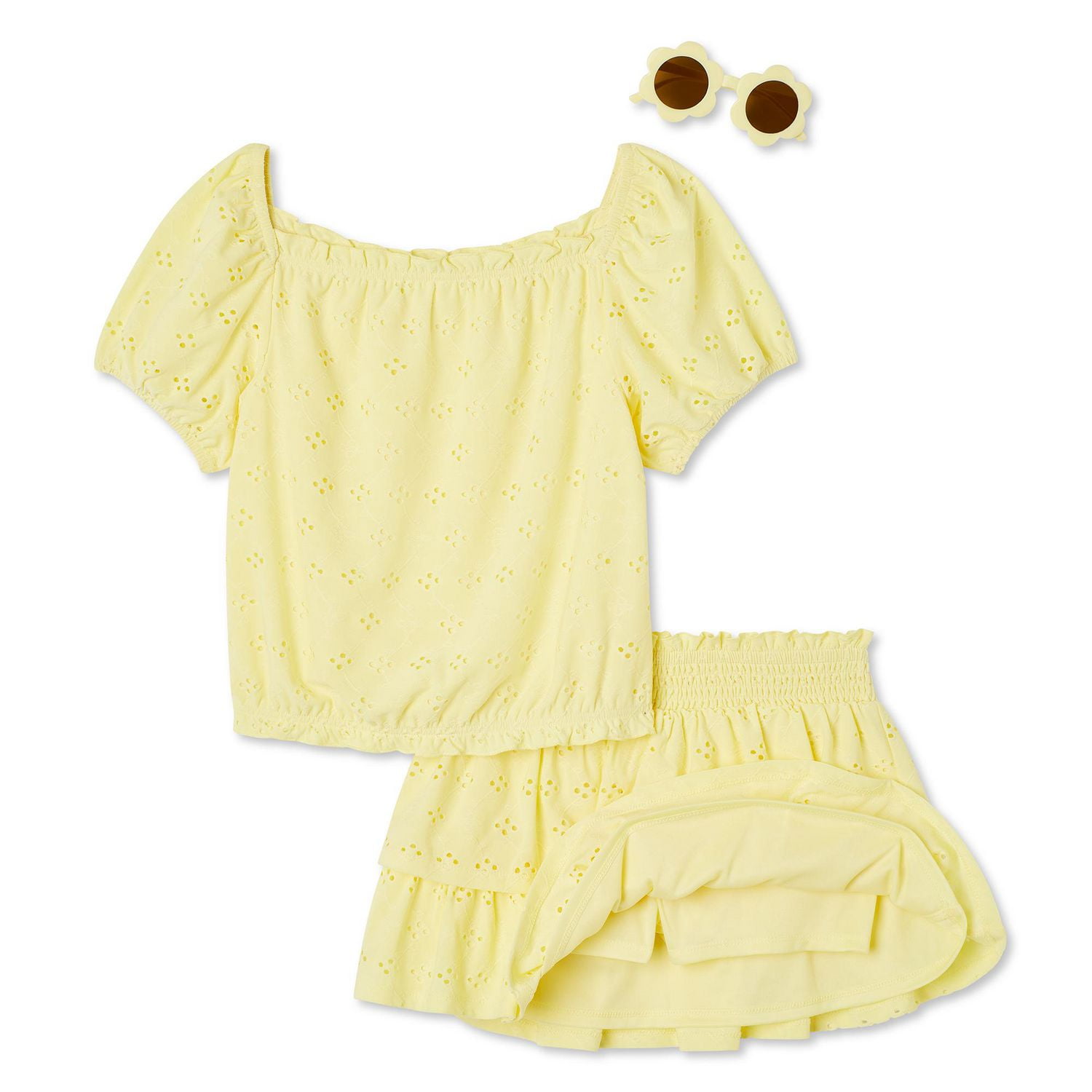 George Girls' Eyelet Skirt 3-Piece Set