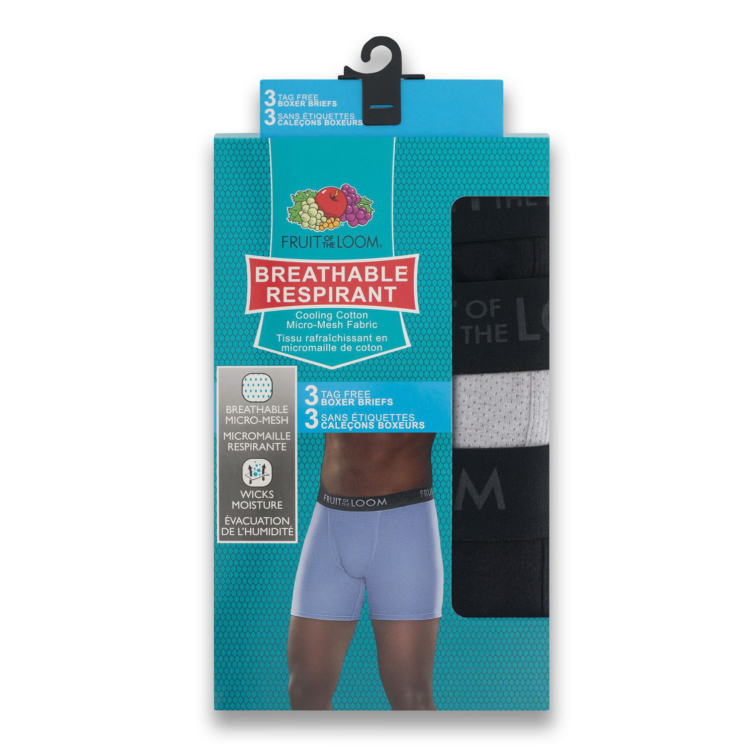 Fruit of the Loom Men's Breathable Boxer Briefs Performance