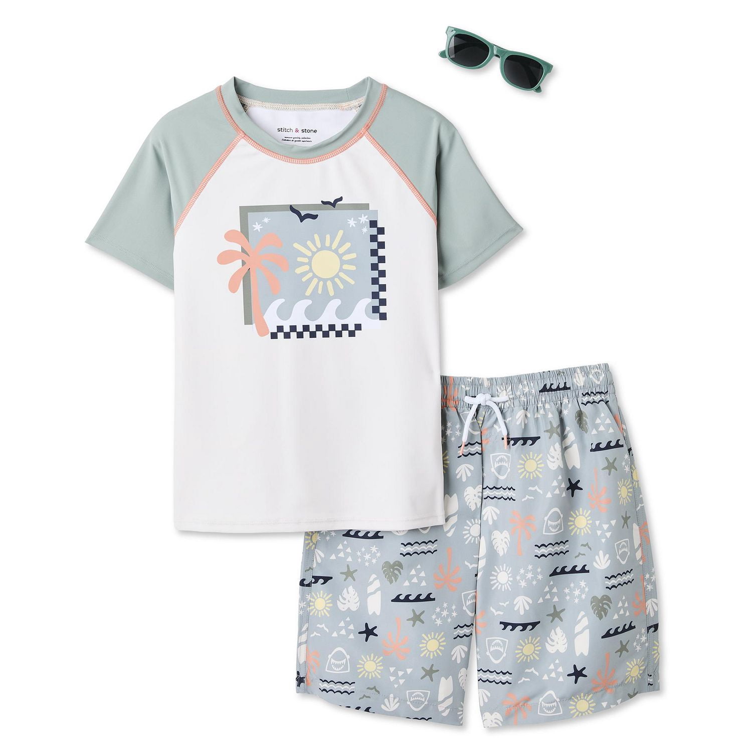 Btween Boys' Three Piece Rashguard Set