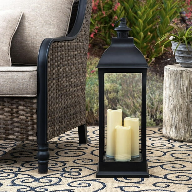 Sunjoy Classic Black 28" Outdoor Battery Powered Lantern Walmart.ca