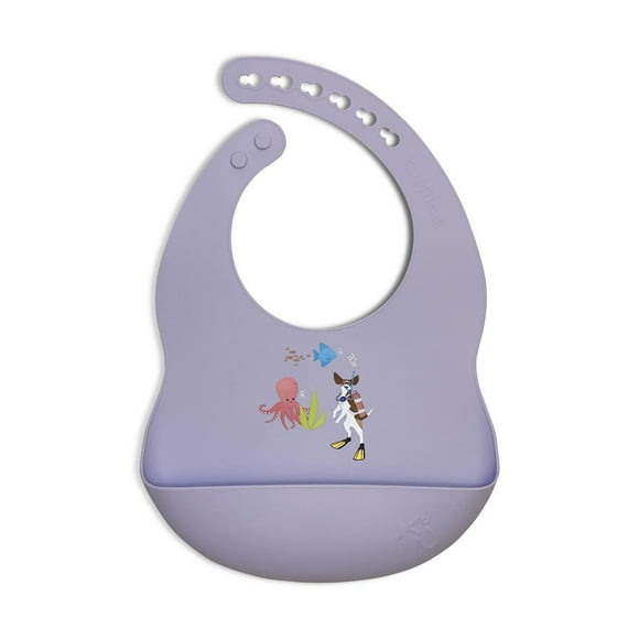 KU Silibib bavoir en silicone Finn Lilas