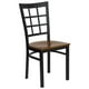 Chaise de restaurant en métal noir de la série HERCULES avec dossier fenêtre - siège bois de cerisier – image 1 sur 6