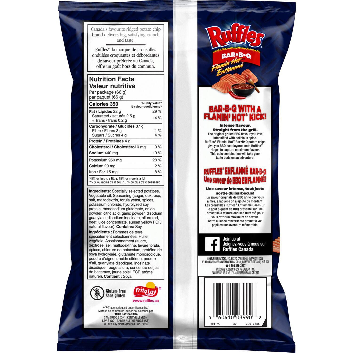 Ruffles Croustilles Saveur Enflammé Bar-B-Q