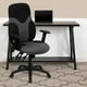 Chaise de travail ergonomique pivotante en maille noire et grise à dossier haut avec appui-bras réglable – image 2 sur 9
