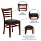 Chaise de restaurant de la série HERCULES en bois d'acajou à dossier échelle - siège en vinyle noir – image 4 sur 9