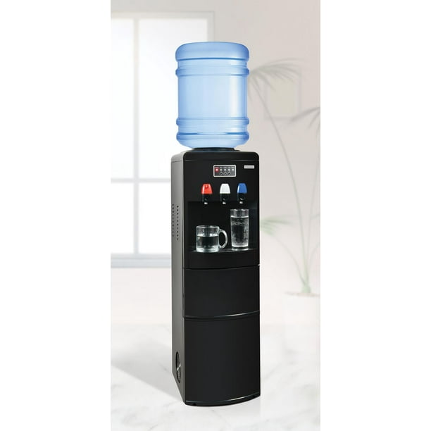 Distributeur d'eau contemporain à chargement par le haut à 2 réglages de  température, blanc