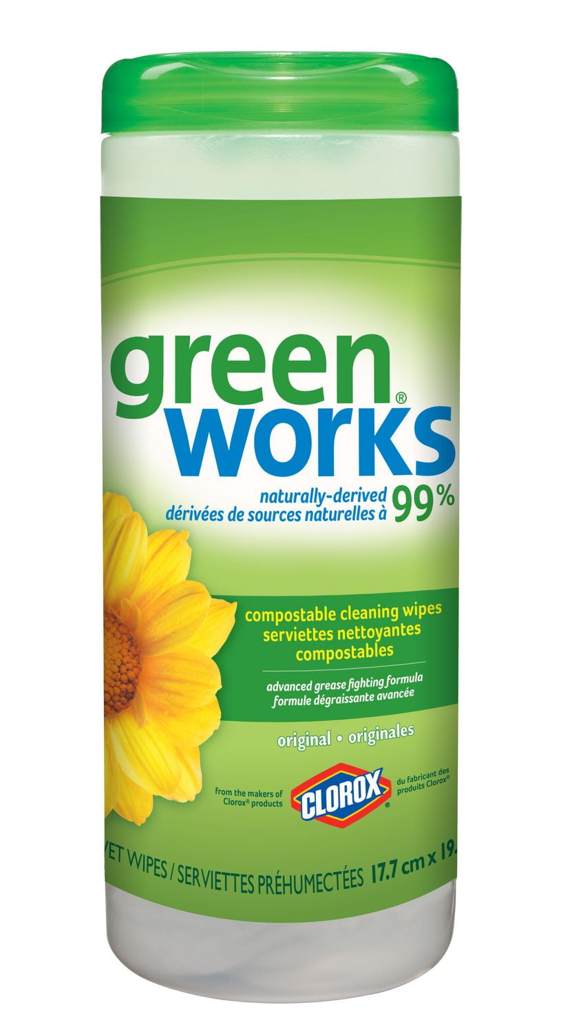Green Works NaturallyDerived Biodegradable Cleaning Wipes, Original