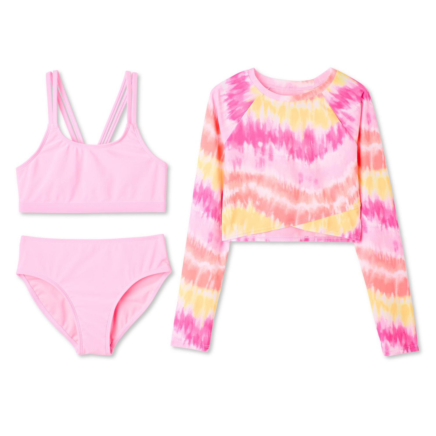 Ensemble 3 pièces avec bikini et haut anti-UV George pour filles