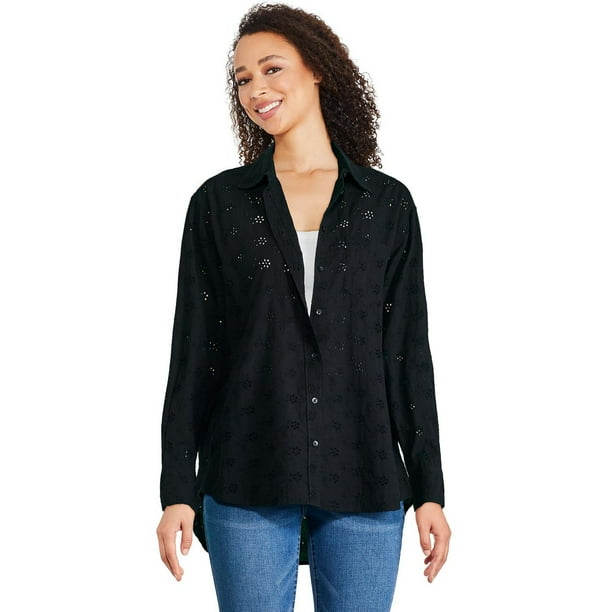 Oversized Eyelet Detail Shirt