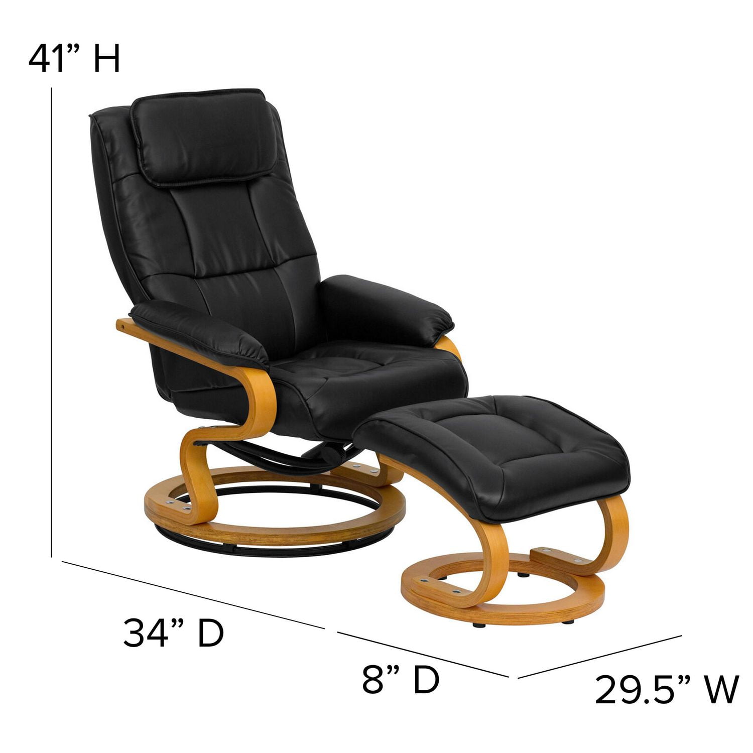 Swivel recliner discount with ottoman walmart