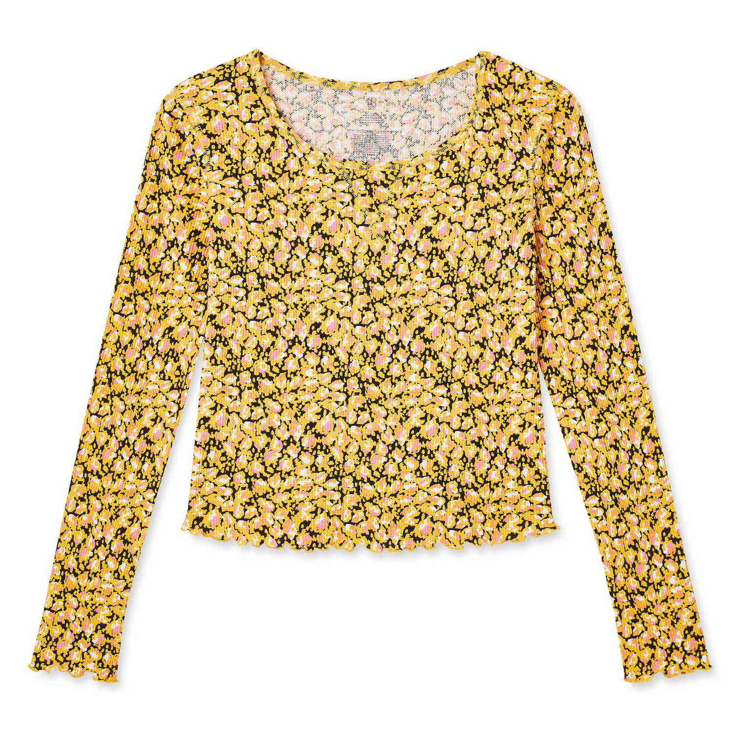 No Boundaries Women's Waffle Long Sleeve Tee