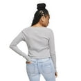 thumbnail image 3 of No Boundaries Women's Waffle Long Sleeve Tee, 3 of 6