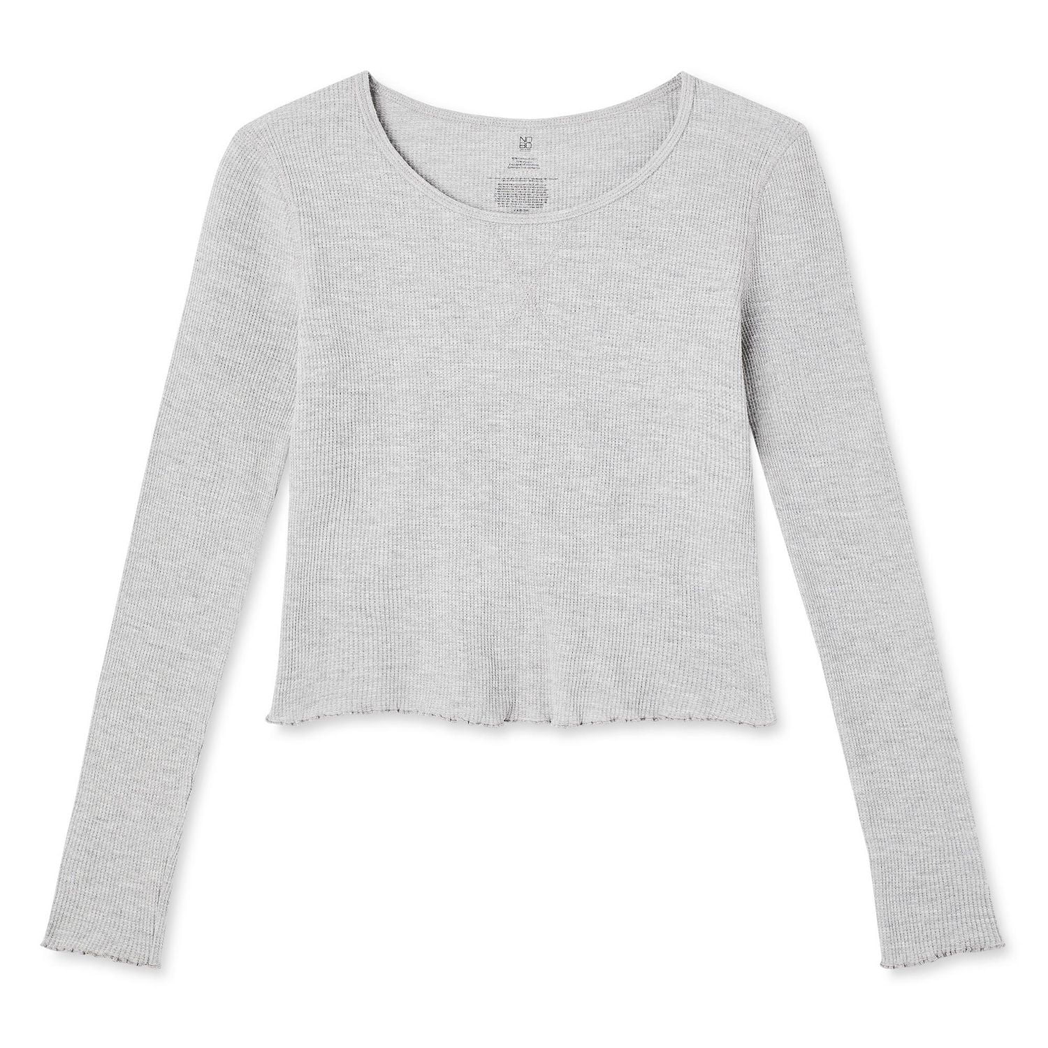 No Boundaries Women's Waffle Long Sleeve Tee