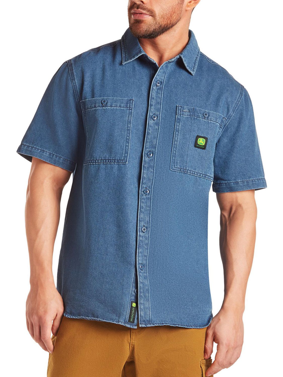 Chemise en jean John Deere à manches courtes pour homme