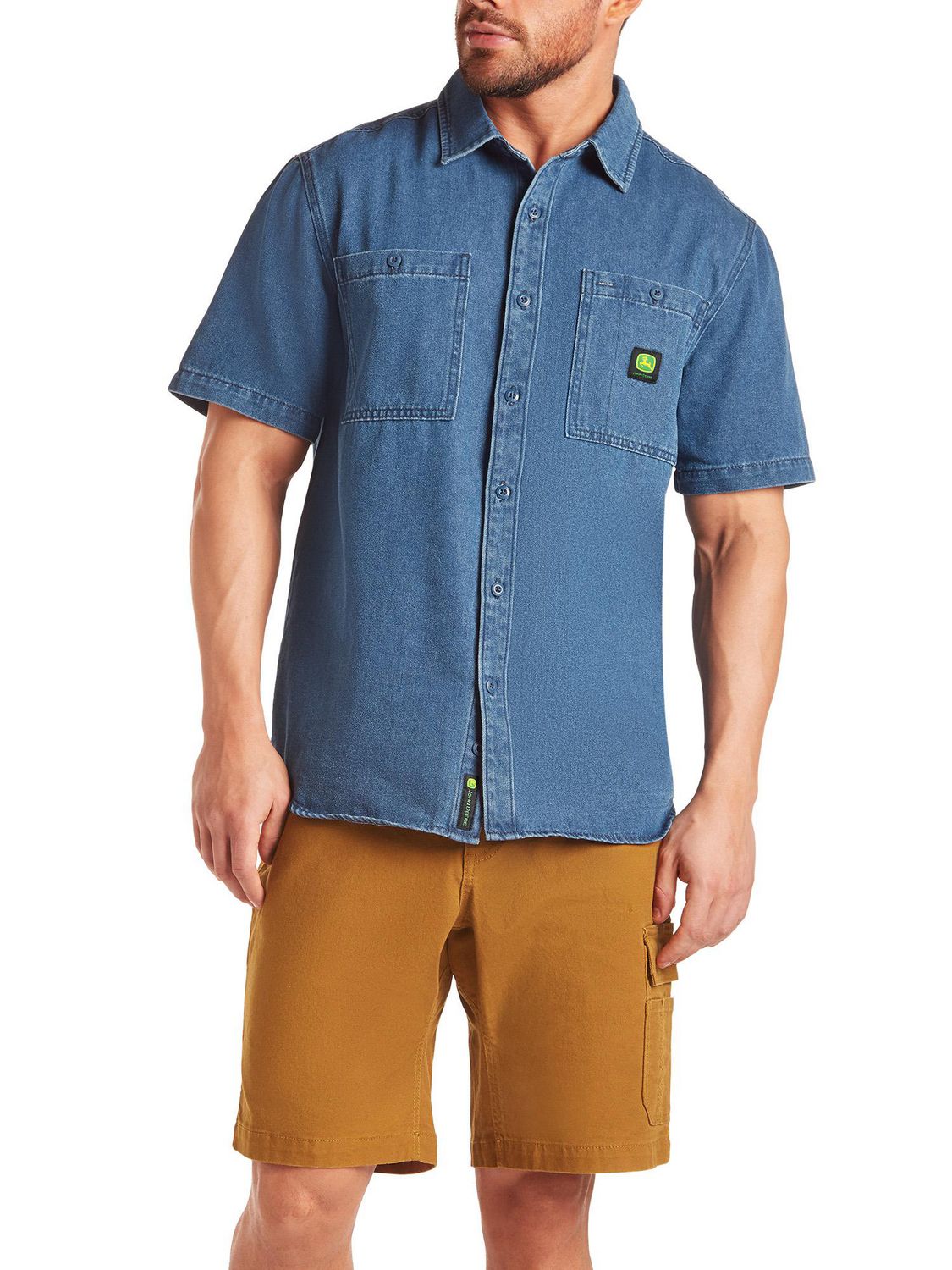 Chemise en jean John Deere à manches courtes pour homme