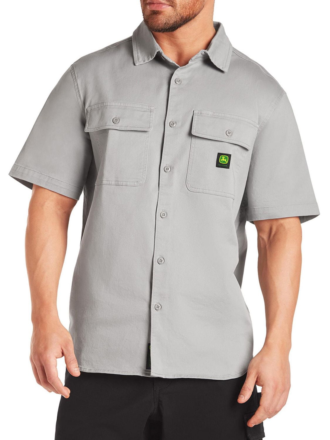 Chemise de travail John Deere pour homme en twill stretch à manches courtes