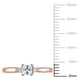 Bague de promesse Miabella avec saphir blanc synthétique 0,33 CT PBT et accents de diamants en argent sterling plaqué de rhodium rosé – image 3 sur 5