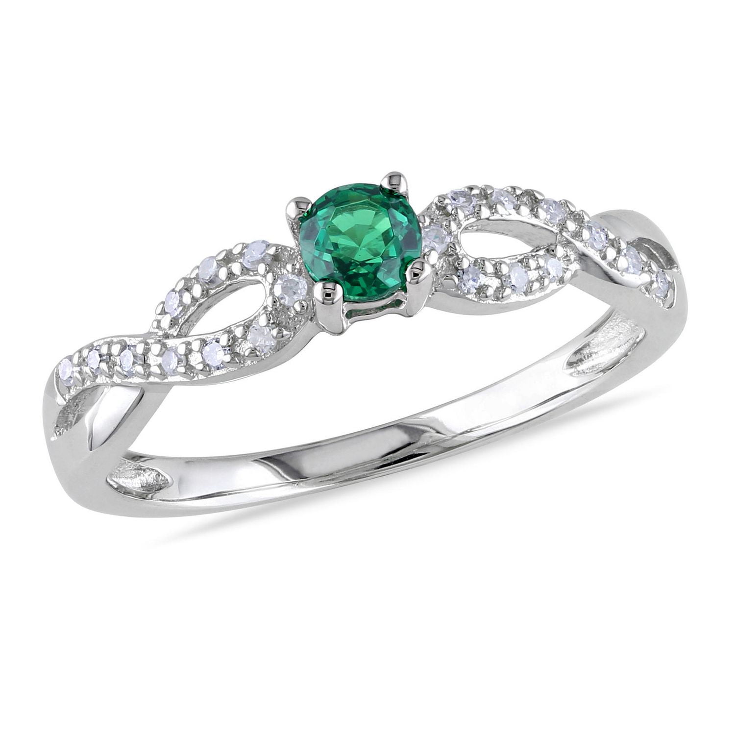 Celtic ring avec synthétique Emeraude Taille 925 Argent Sterling