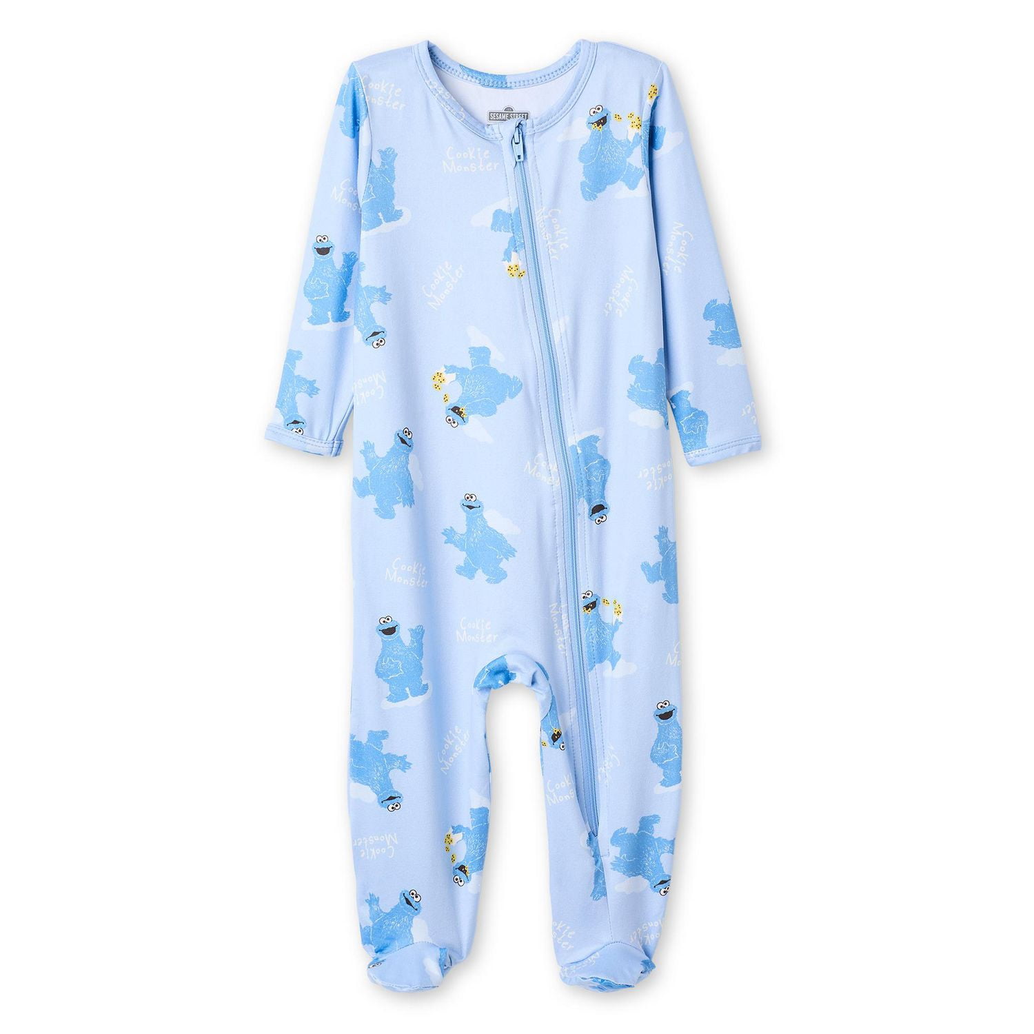 Sesame Street Baby Boys' Cookie Monster Full Zip Sleeper