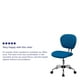 Chaise de travail pivotante rembourrée en maille turquoise à dossier mi-hauteur avec base chromée – image 5 sur 9