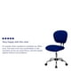 Chaise de travail pivotante rembourrée en maille bleue à dossier mi-hauteur avec base chromée – image 5 sur 9