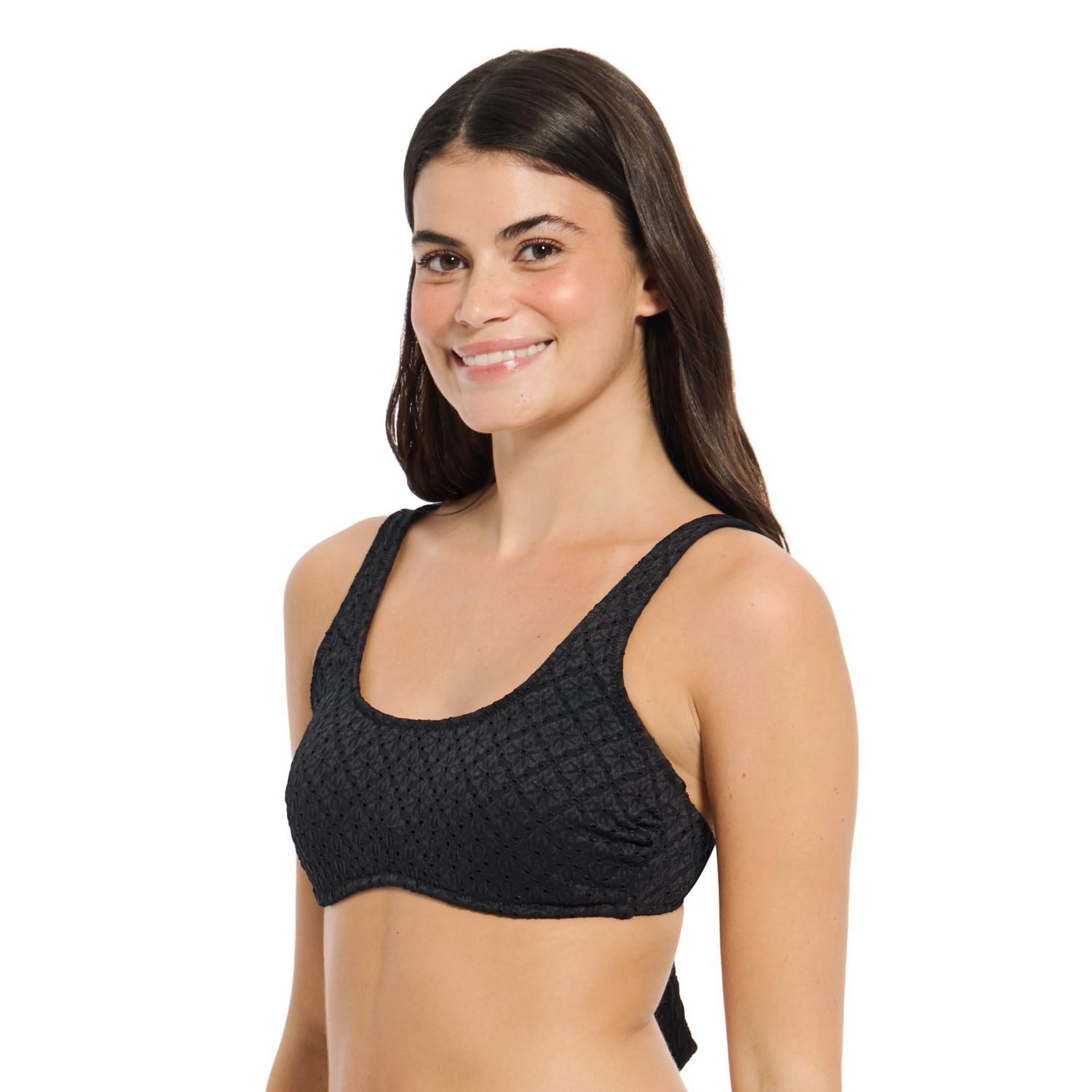 Summer Flirtt Haut de bikini texturé à encolure arrondie pour femme