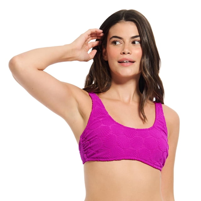Summer Flirtt Women's Textured Scoop Neck Bikini Top