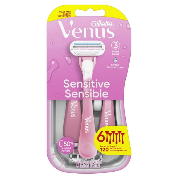 Rasoirs jetables Gillette Venus Sensitive pour femmes paquet de 6