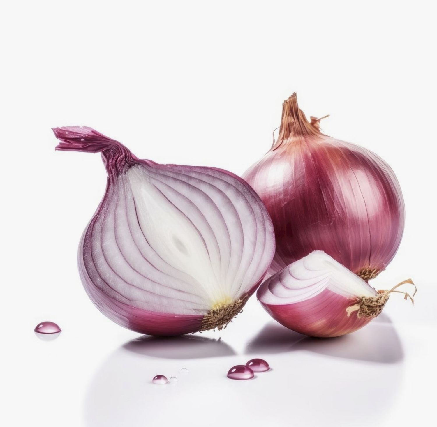 Your Fresh Market Organic Red Onions Whole Fresh, Bagged, 3 lb a front-facing clear bag holding several round red onions with papery purple-red skins and trimmed root ends on a plain surface. Ideal for salads, salsas, cooking onion uses and pickling.