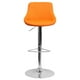 Tabouret de bar contemporain en vinyle orange à hauteur réglable avec siège baquet et base en chrome – image 4 sur 4