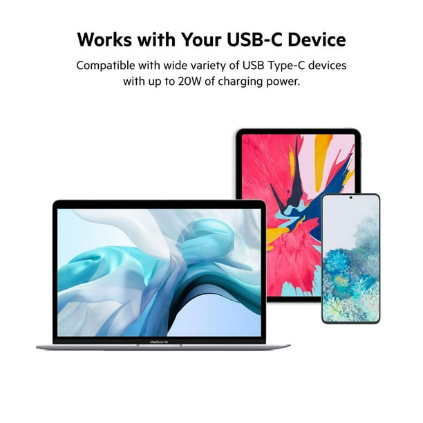 Pour les appareils d’Apple : adaptateur de chargeur mural rapide USB-C de  18 W + câble USB-C à Lightning de 1 m pour iPhone 12/11/Pro/Max, iPad Air