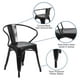 Chaise pour l'intérieur et l'extérieur en métal noir avec appui-bras – image 5 sur 9
