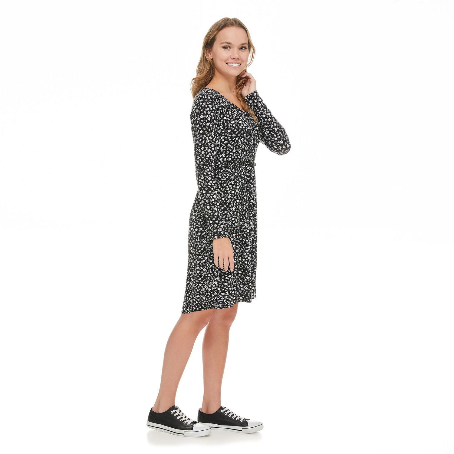 No Boundaries Women's Henley Babydoll Dress