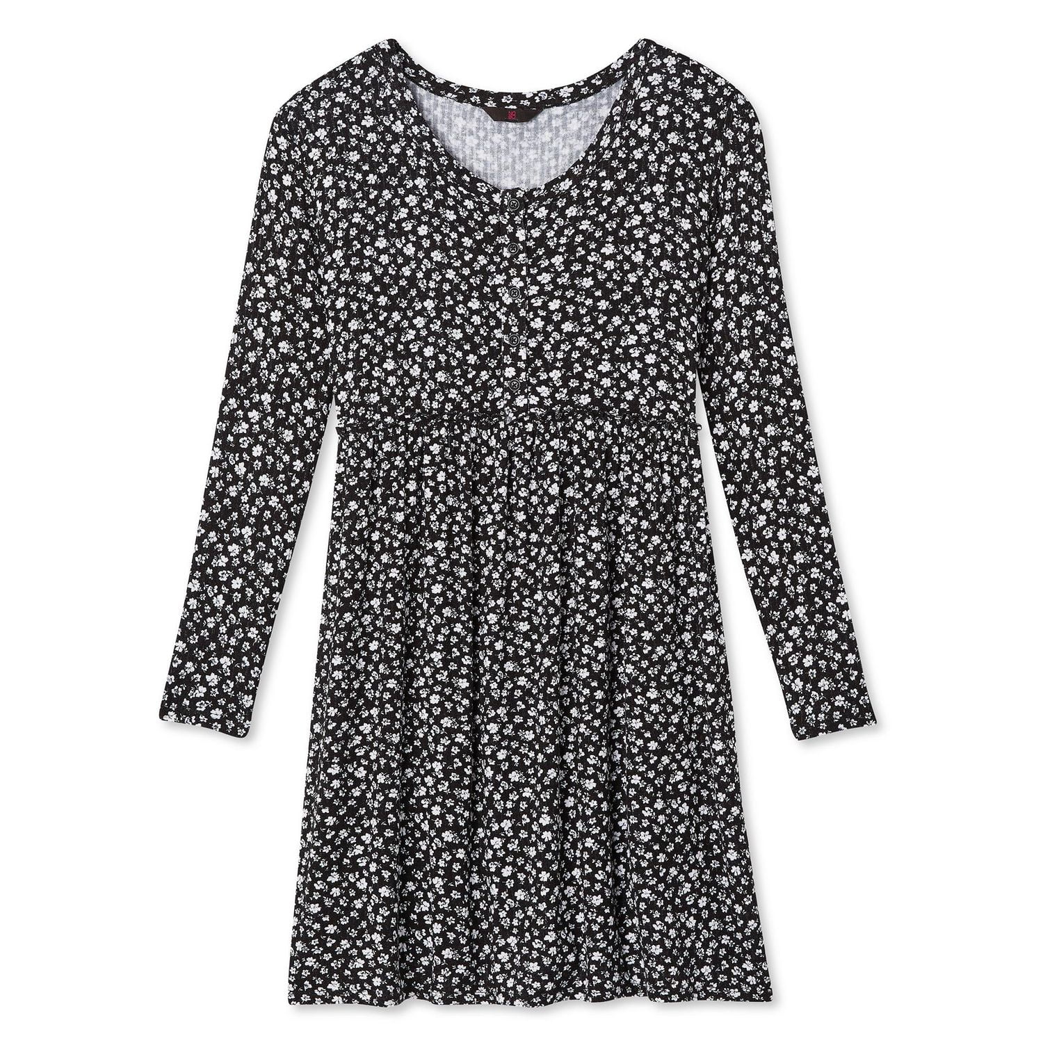 No Boundaries Women's Henley Babydoll Dress