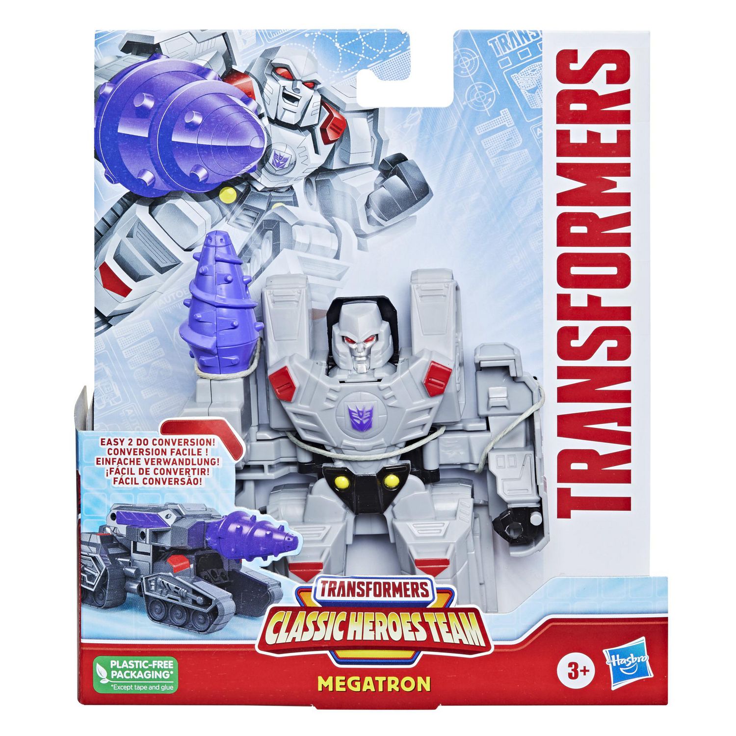 Transformers Classic Heroes Team Megatron Converting Toy, 4.5-Inch