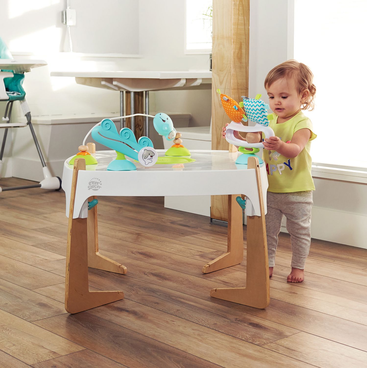 wooden exersaucer