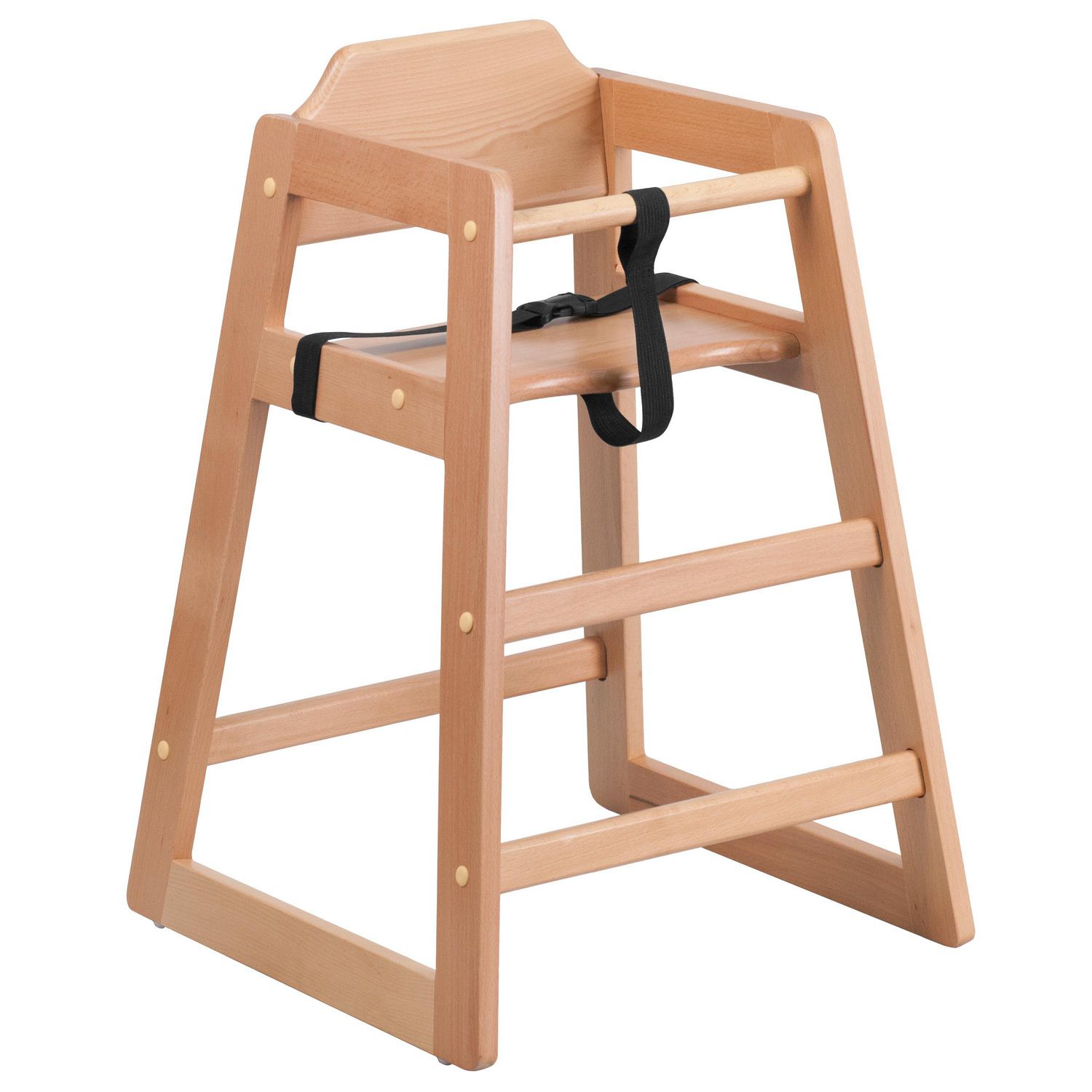Safetots Chaise haute simplement empilable bois naturel 
